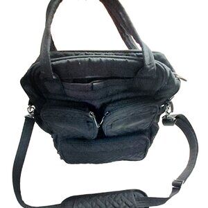 LUG Carryon Bag  Mini Puddle Jumper Brushed Quilted Black Travel Tote Day Bag